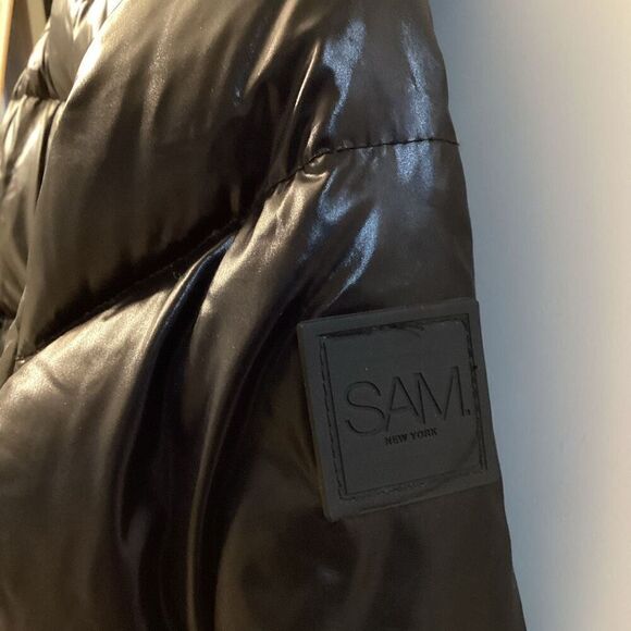 Sam Soho Quilted puffer Hooded Coat In‎ Black Size S - Picture 12 of 16